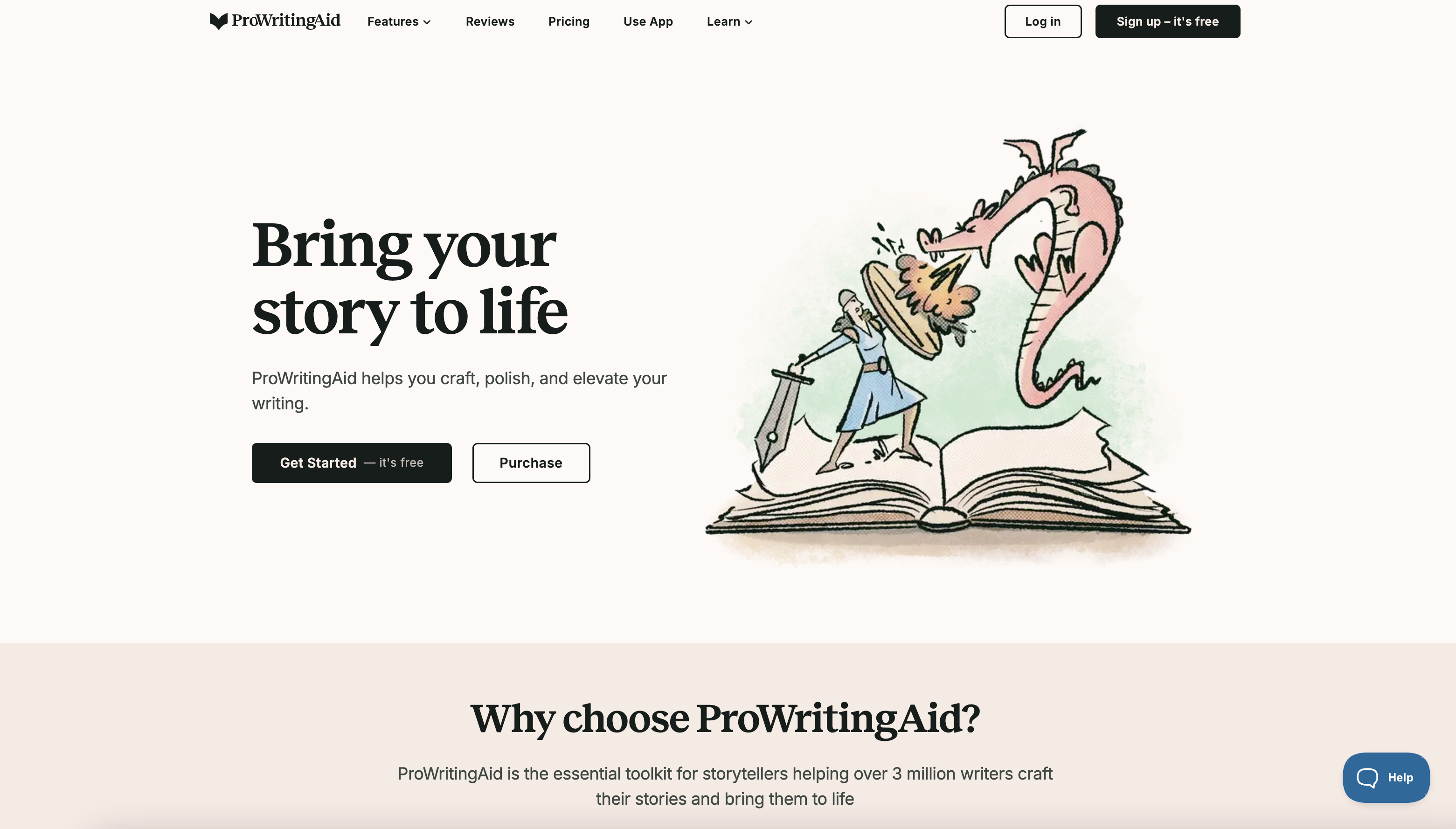 Smodin’s screenshot of the ProwritingAid homepage. 